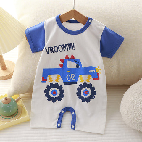 Image of Jumpsuit Baby Boy and Girl Clothes Stretchable Soft Cotton Buttoned 0-18M