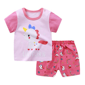 Two-piece Summer Suit pure Cotton for baby, Toddler, Kids Girl