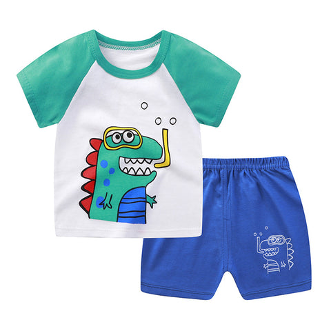 Image of Two-piece Summer Suit pure Cotton for baby, Toddler, Kids Boys